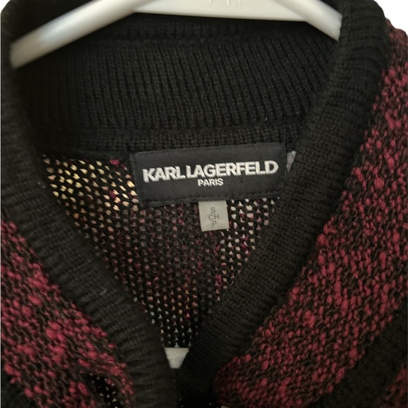 NWOT Karl Lagerfeld Long sleeve 2-tone tone button-down cardigan. - Picture 2 of 8